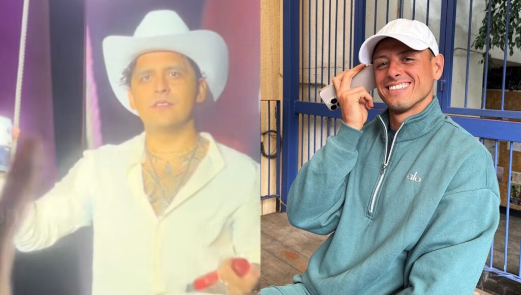 Nodal se burla del Chicharito en su concierto