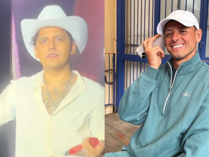 Nodal se burla del Chicharito en su concierto