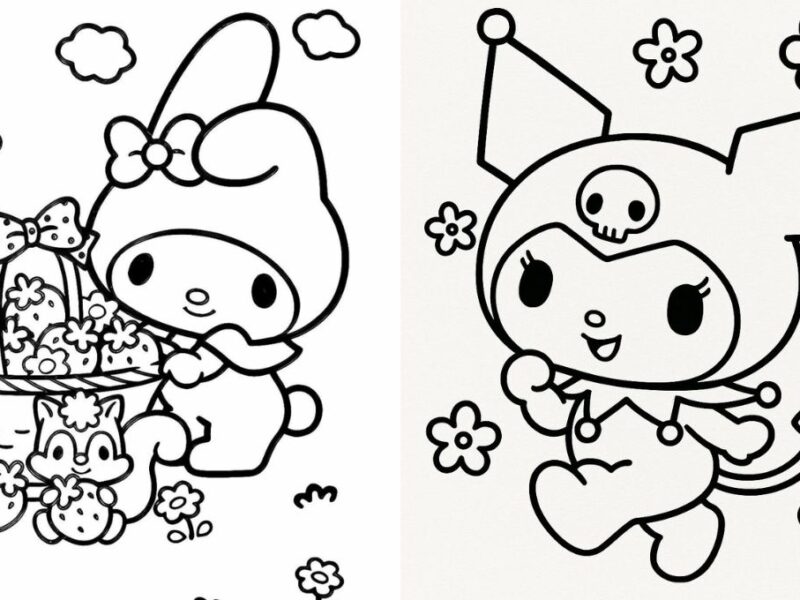 Las mejores plantillas de My Melody y Kuromi para imprimir y colorear