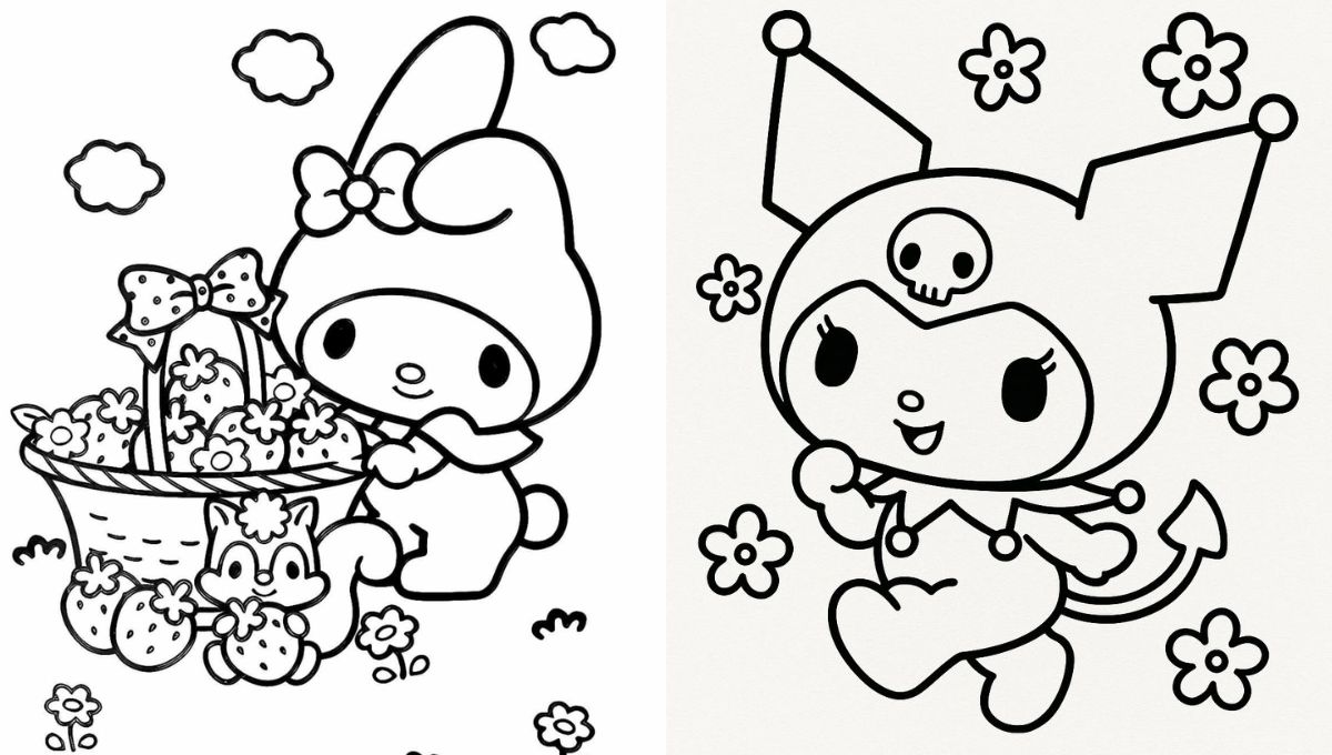 Las mejores plantillas de My Melody y Kuromi para imprimir y colorear