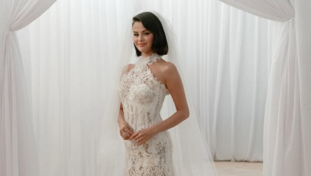 Quién diseñó los vestidos de novia de Selena Gomez y cuántos usó en su boda