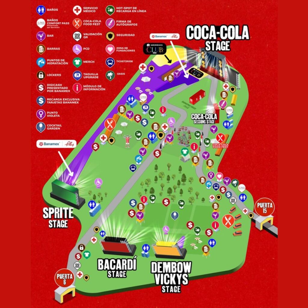 Mapa del Coca Cola Flow Fest 2025