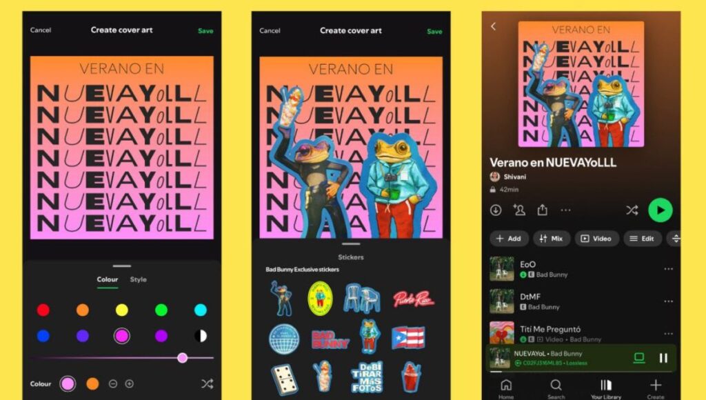 Para que sirven los stickers de Bad Bunny en spotify