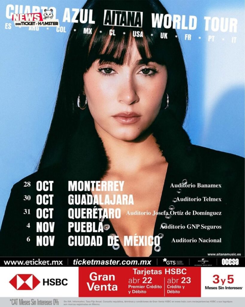 Aitana en Monterrey fechas precios y preventa del concierto