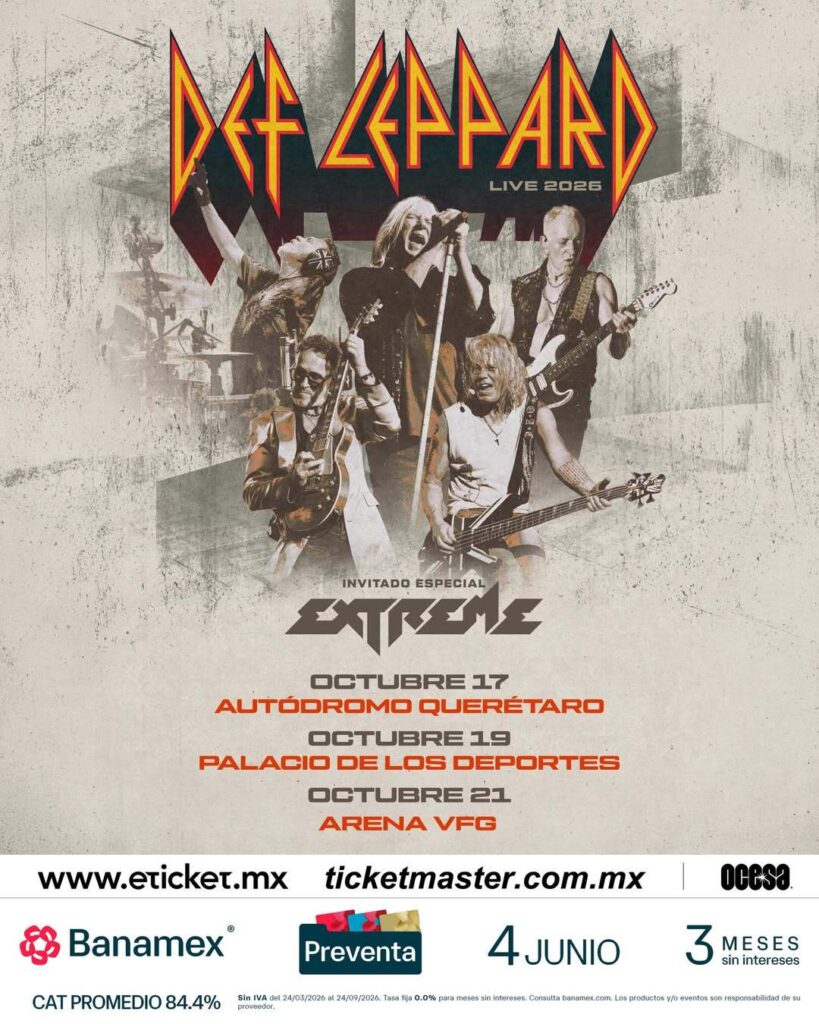 Preventa de Def Leppard en el Palacio de los Deportes y dónde comprar boletos