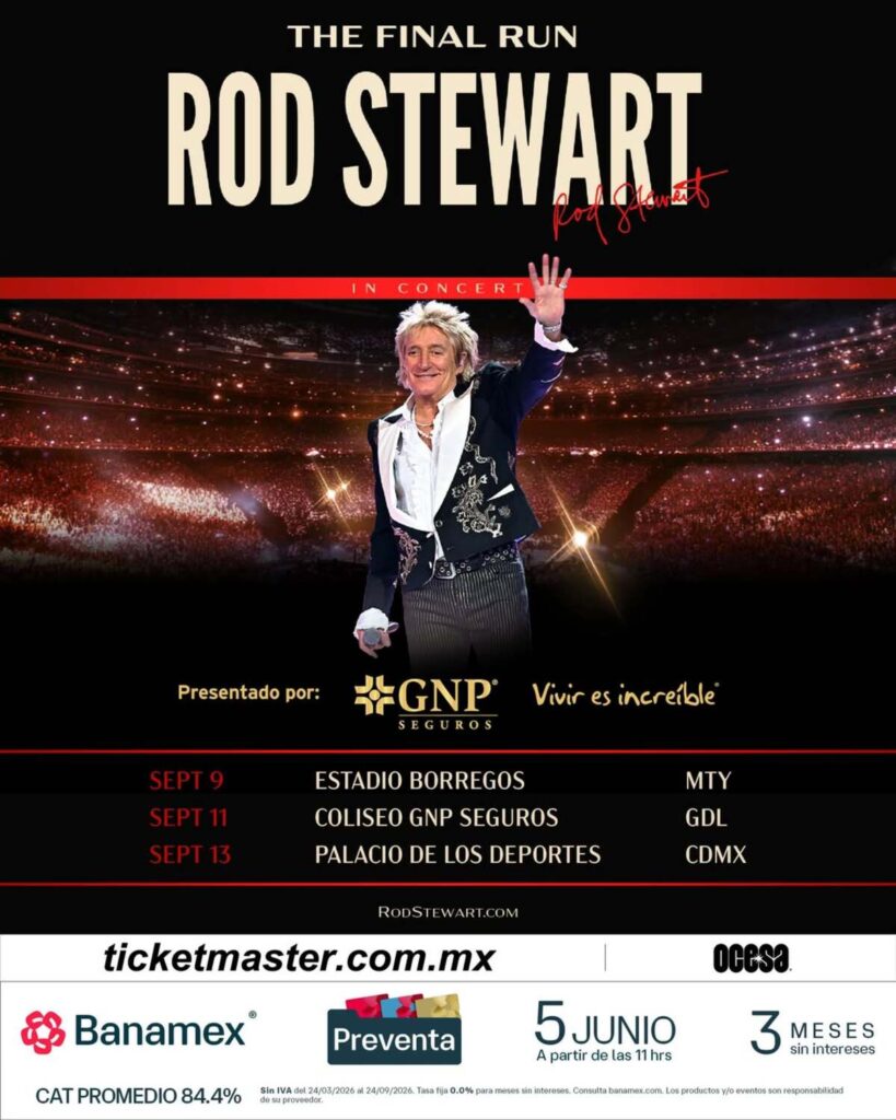Cuándo es el concierto de Rod Stewart en el Palacio de los Deportes, CDMX y cuánto cuestan los boletos
