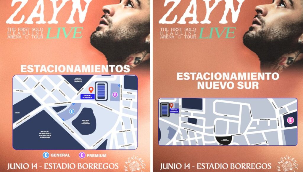 Estacionamiento en el Estadio Borregos de Monterrey para el concierto de Zayn Malik
