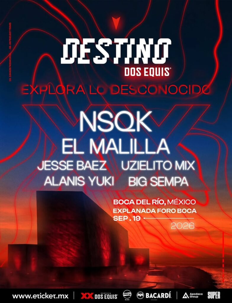 cartel del festival Destino Dos Equis en Veracruz