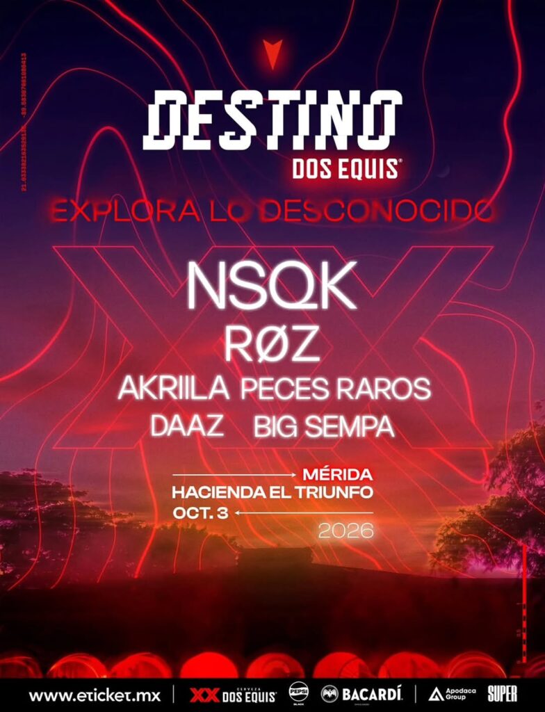 cartel del festival destino dos equis en mérida