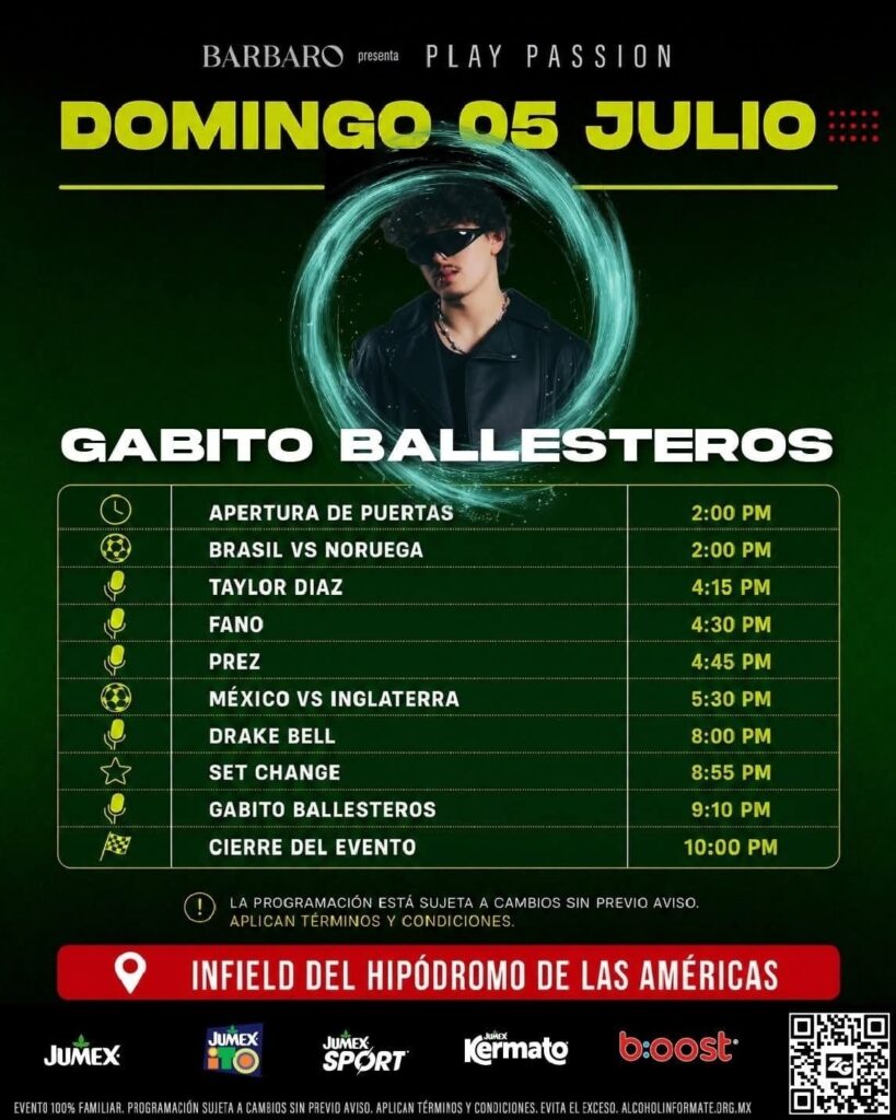Gabito Ballesteros concierto después del partido México contra Inglaterra