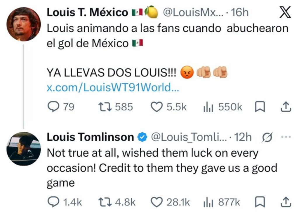 Louis Tomlinson niega pedir abucheos para México en partido contra Inglaterra