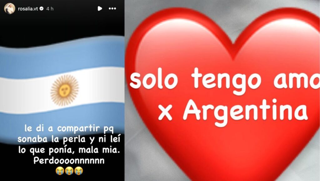 Rosalía pide perdón a Argentina en redes sociales